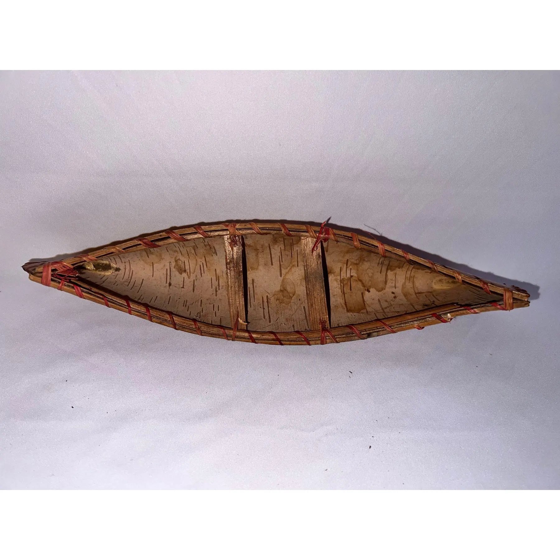 Vintage 12" Handmade Birch Bark Canoe - Northwoods Folk Art