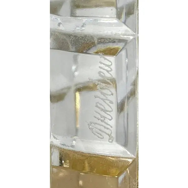 Large Signed Dresden Hand Cut Block Crystal and Brass Table Lamp 31 Inch Hollywood Regency