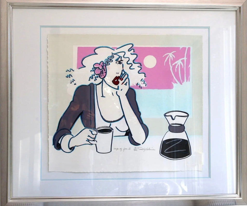 Large R.J. Hohimer Signed Limited Edition Serigraph Cup of Joe II Framed Pop Art