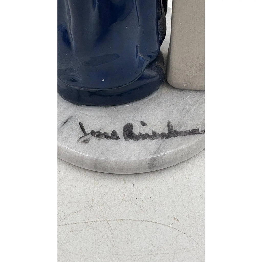 Signed Jose Riva Mid-Century Modern Israeli Judaica Ceramic Sculpture