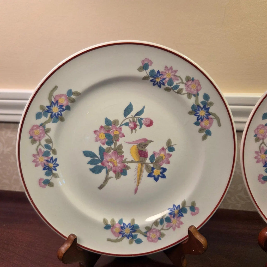 1940s Ritz-Carlton "Bird of Paradise" Luncheon Plates by Mayer China - a Pair