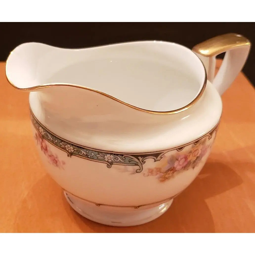 Vintage Noritake Estelle Porcelain Creamer with Gold Trim