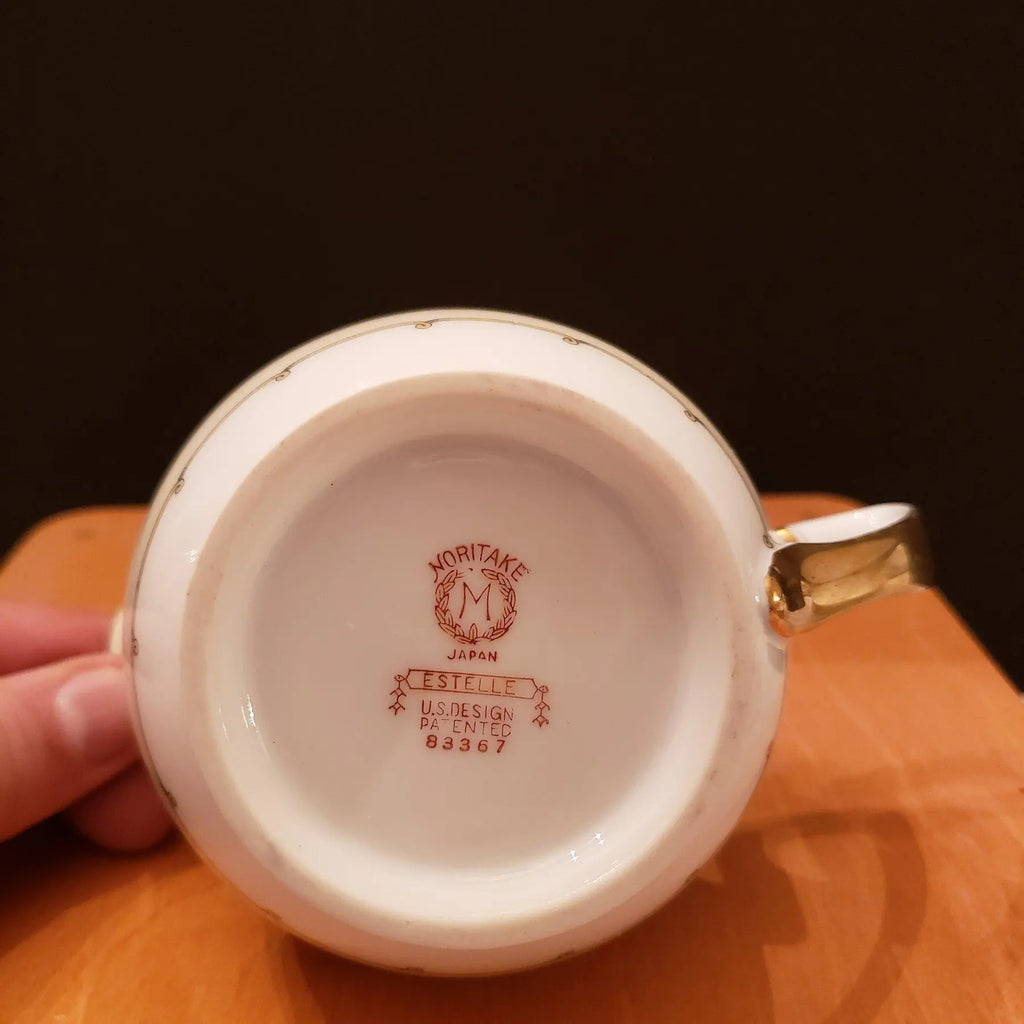 Vintage Noritake Estelle Porcelain Creamer with Gold Trim