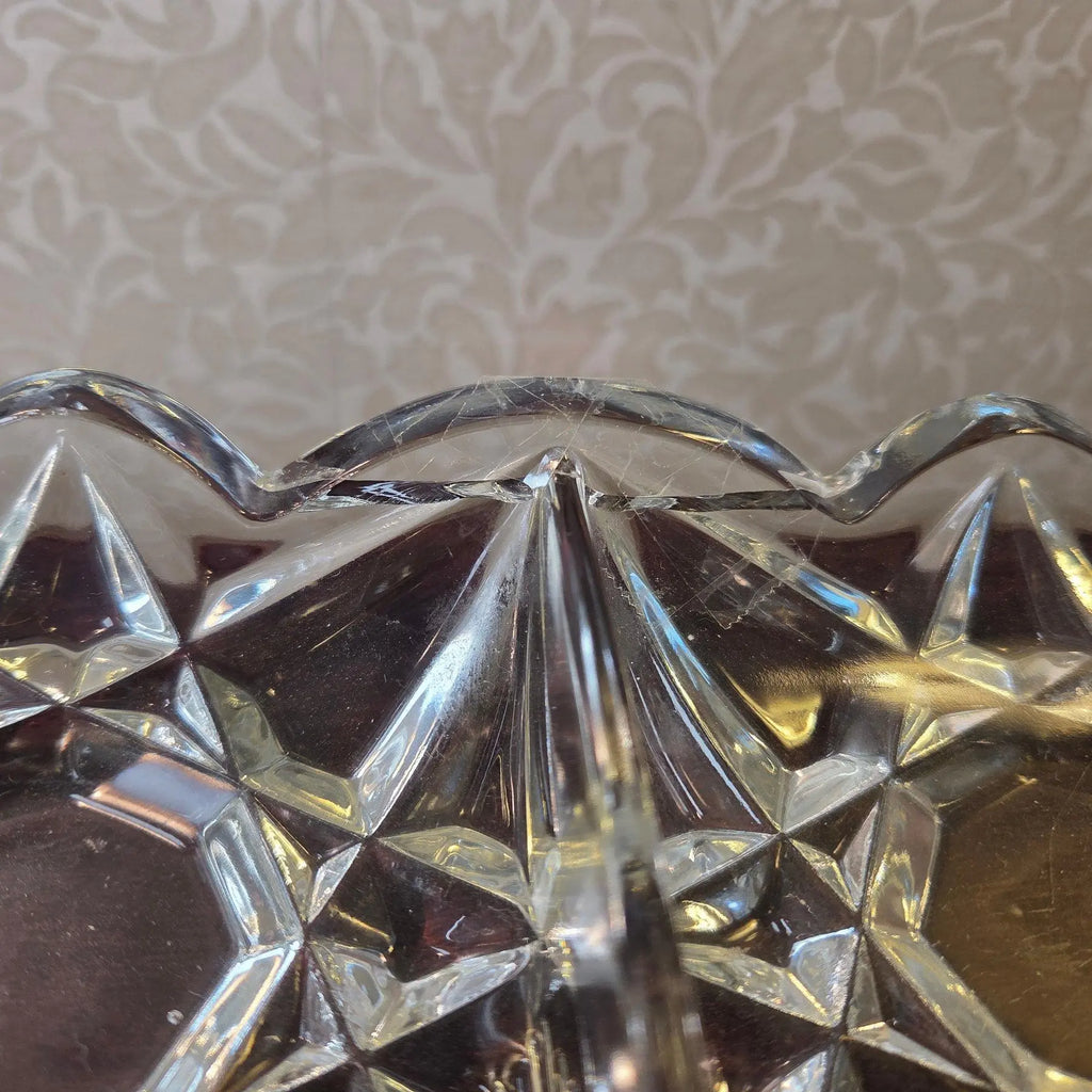 Vintage 1940s Tiffin-Franciscan Williamsburg Pressed Glass 4-Part Relish Tray
