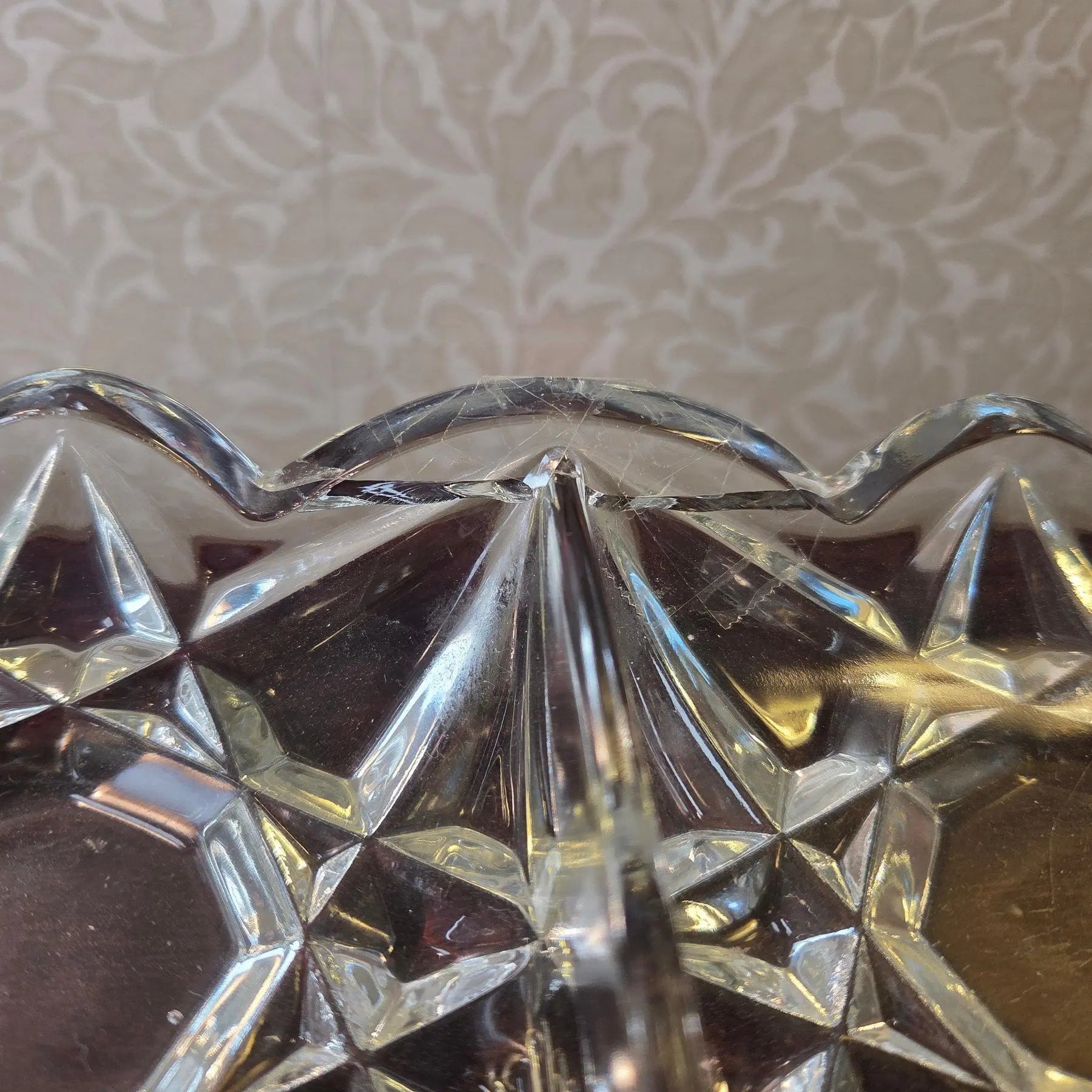 Vintage 1940s Tiffin-Franciscan Williamsburg Pressed Glass 4-Part Relish Tray
