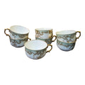 Antique Limoges Elite Works Teacups – Celadon Dots and Gold Scrolls - set of 7
