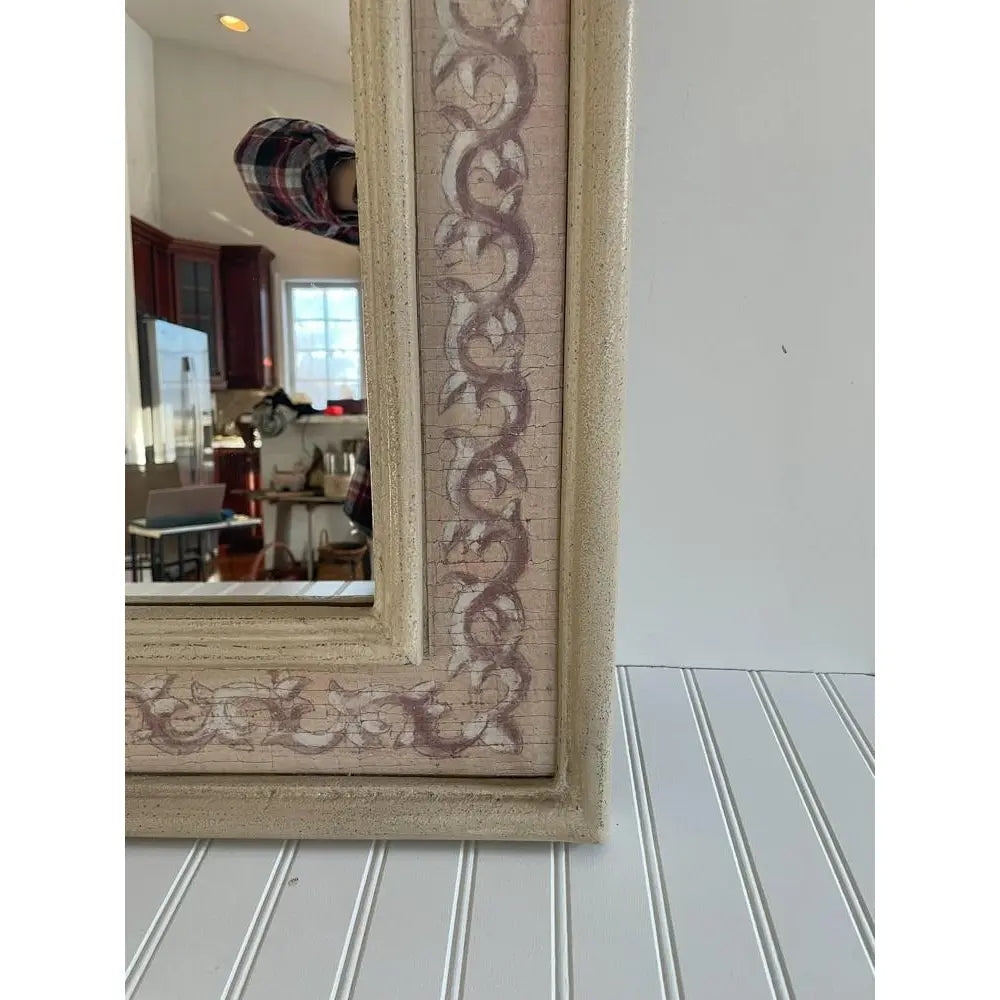 Large 1990s Bombay Company Neoclassical Urn Trumeau Mirror Hand Painted Gold Leaf