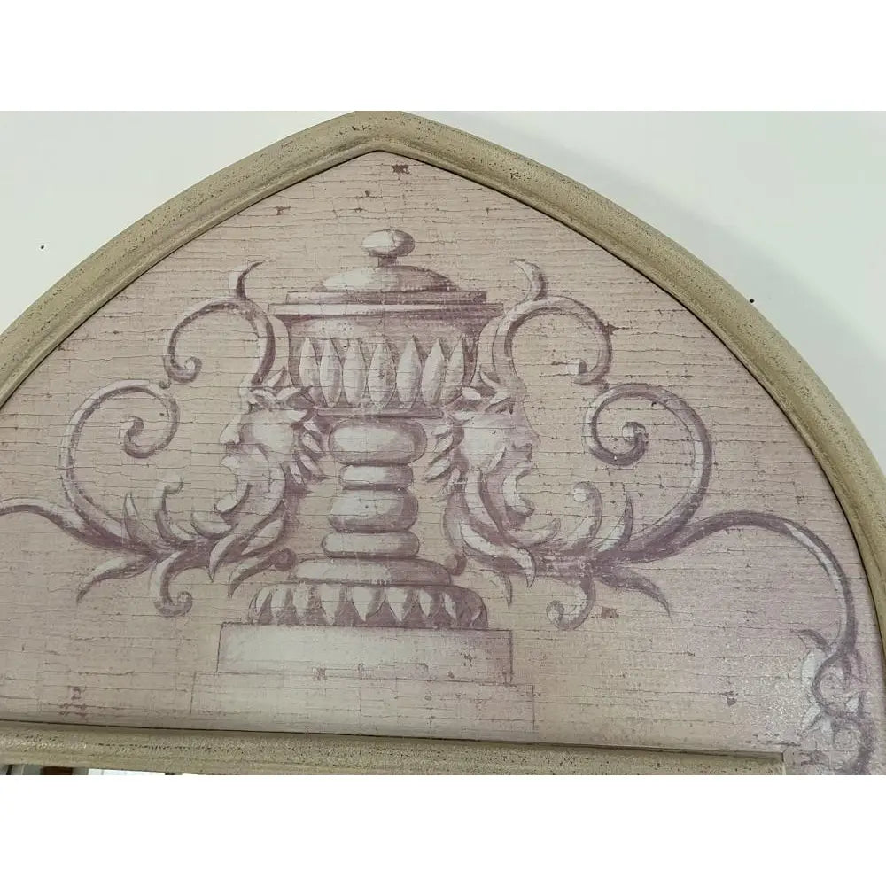 Large 1990s Bombay Company Neoclassical Urn Trumeau Mirror Hand Painted Gold Leaf