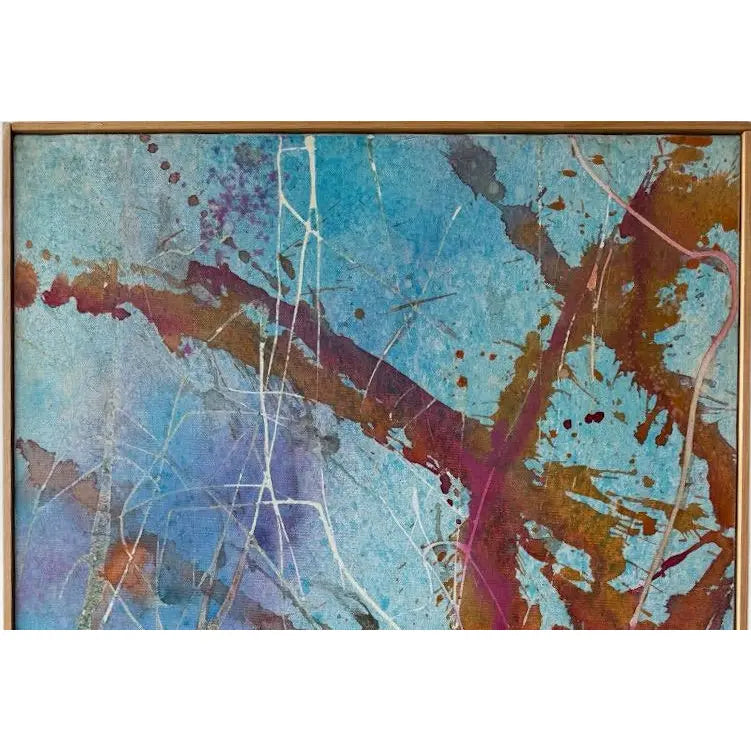 Mid-Century Abstract Triptych by Lenore Jaffe Original Action Painting