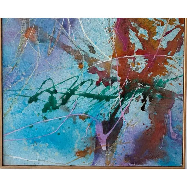Mid-Century Abstract Triptych by Lenore Jaffe Original Action Painting