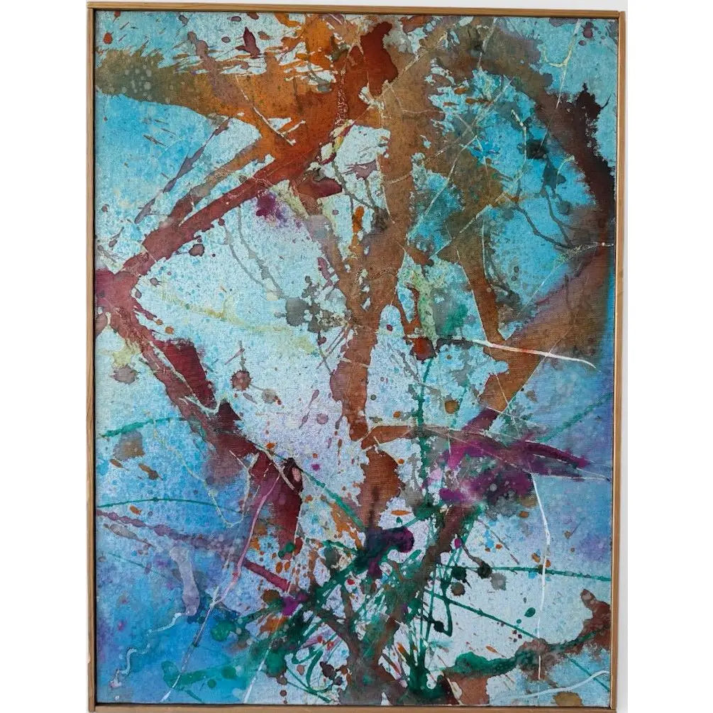 Mid-Century Abstract Triptych by Lenore Jaffe Original Action Painting