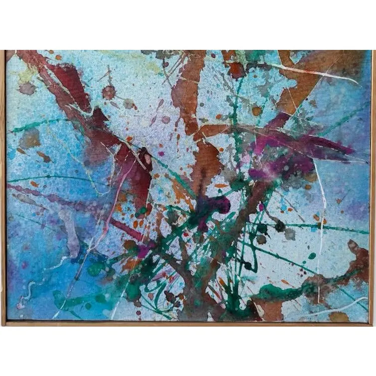 Mid-Century Abstract Triptych by Lenore Jaffe Original Action Painting