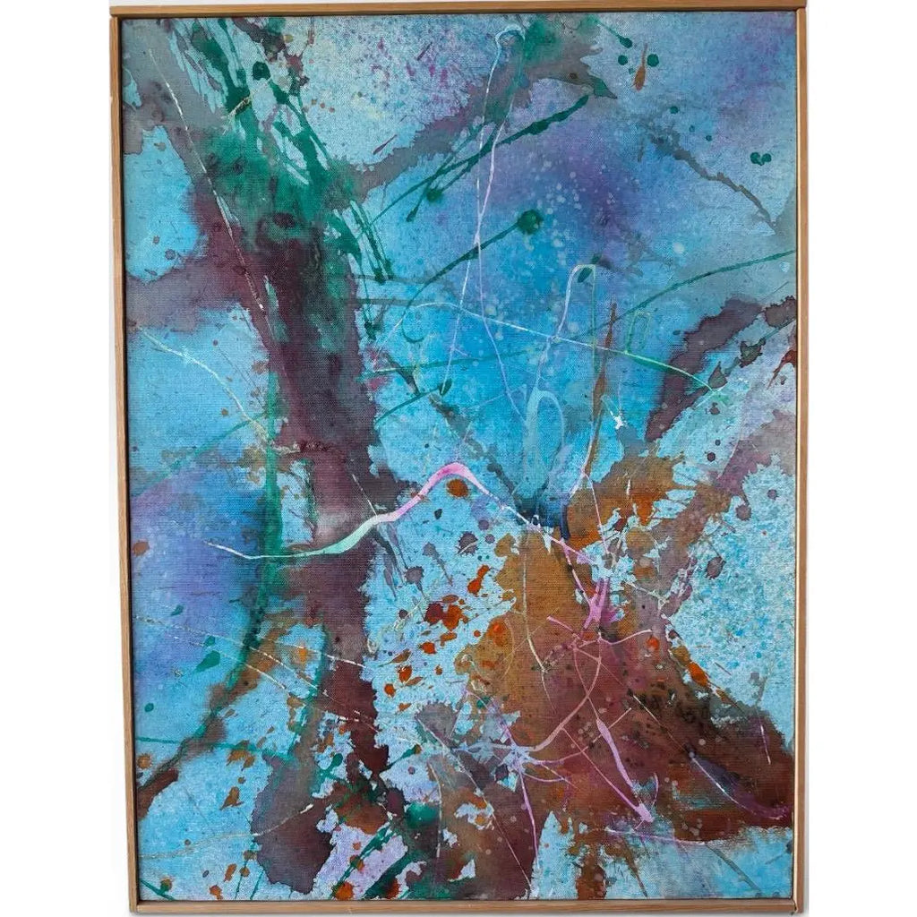 Mid-Century Abstract Triptych by Lenore Jaffe Original Action Painting