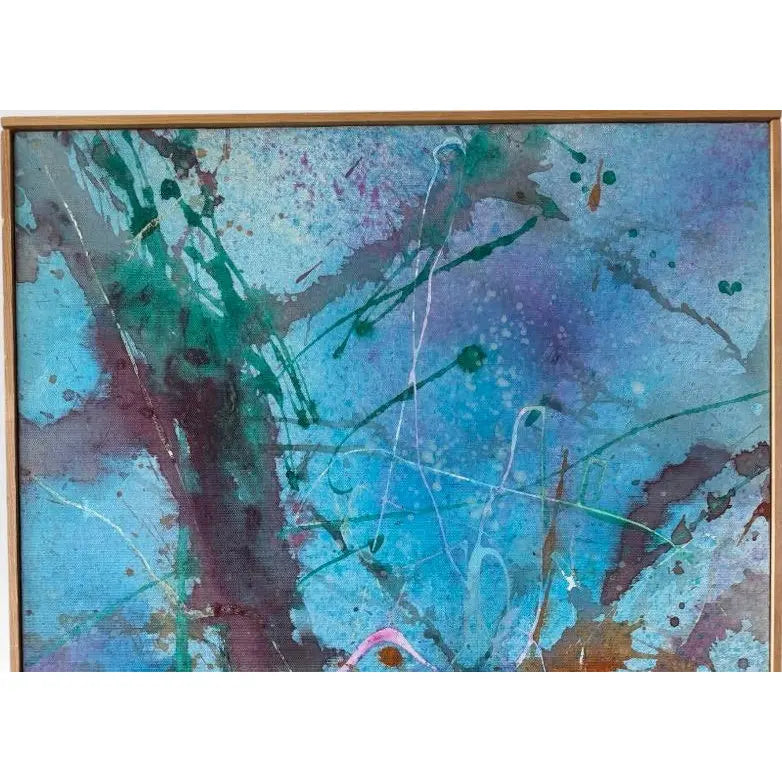 Mid-Century Abstract Triptych by Lenore Jaffe Original Action Painting