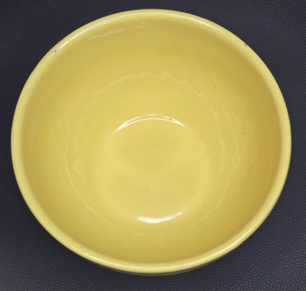 Vintage American Yellow Ware Mixing Bowl Swirl Pattern Oven Ware