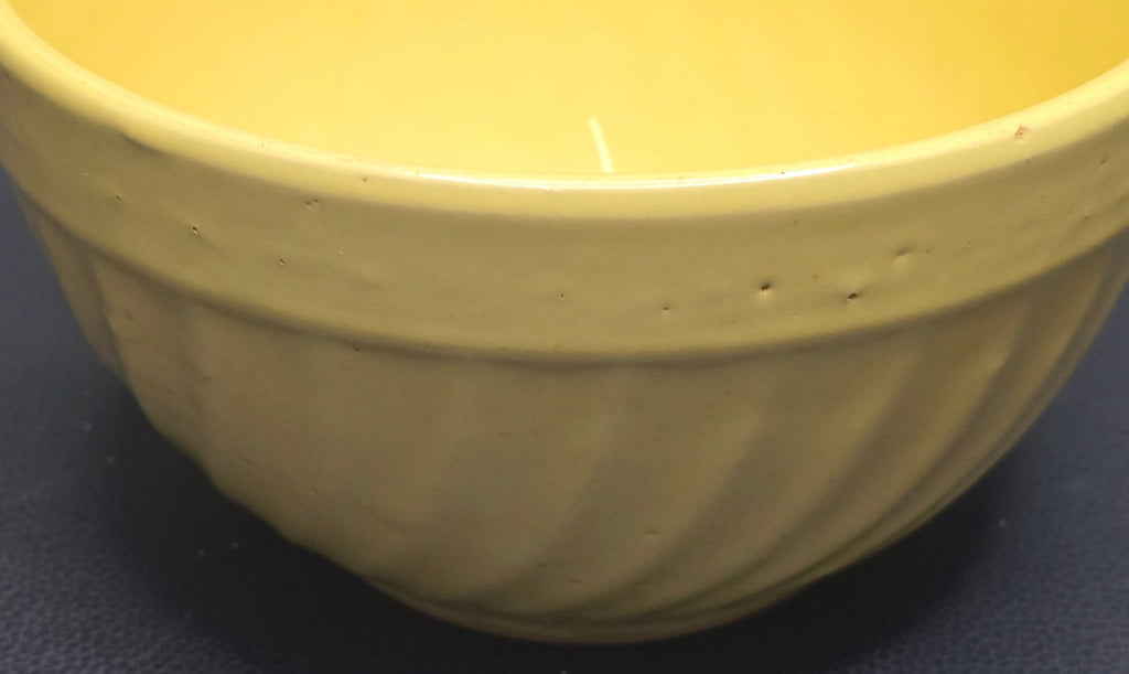 Vintage American Yellow Ware Mixing Bowl Swirl Pattern Oven Ware