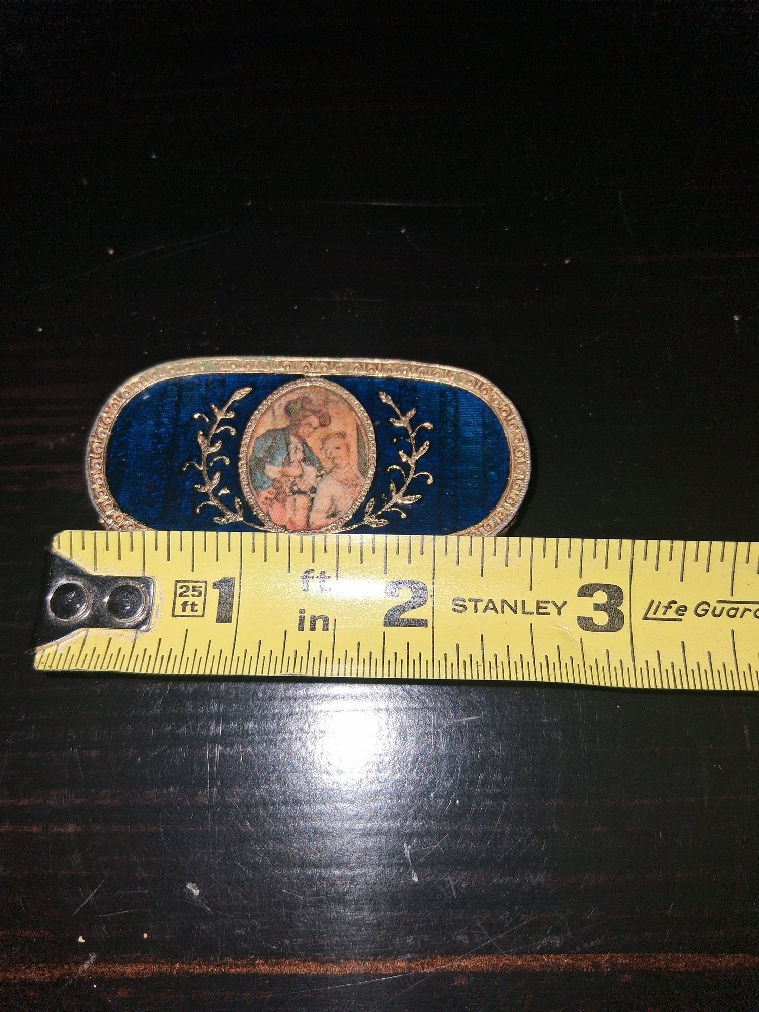 Vintage Style Estée Lauder Attributed Solid Perfume Compact Oval Keepsake Vanity Box