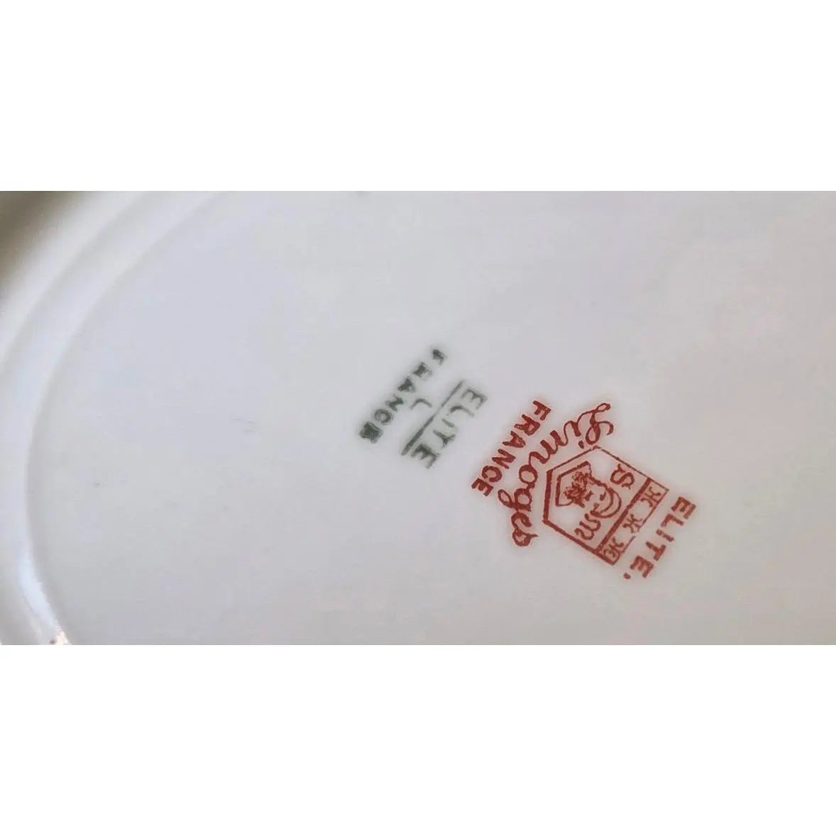 Antique Elite Works Limoges 10” Porcelain Serving Platter - Celadon Dotted Border & Gilded Scrolls