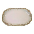 Antique Elite Works Limoges 18" Grand Hostess Platter - Gilded Scrolls & Celadon Dot Border