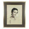 Woodi Ishmael Signed 1971 Charcoal and Pastel Portrait of a Woman