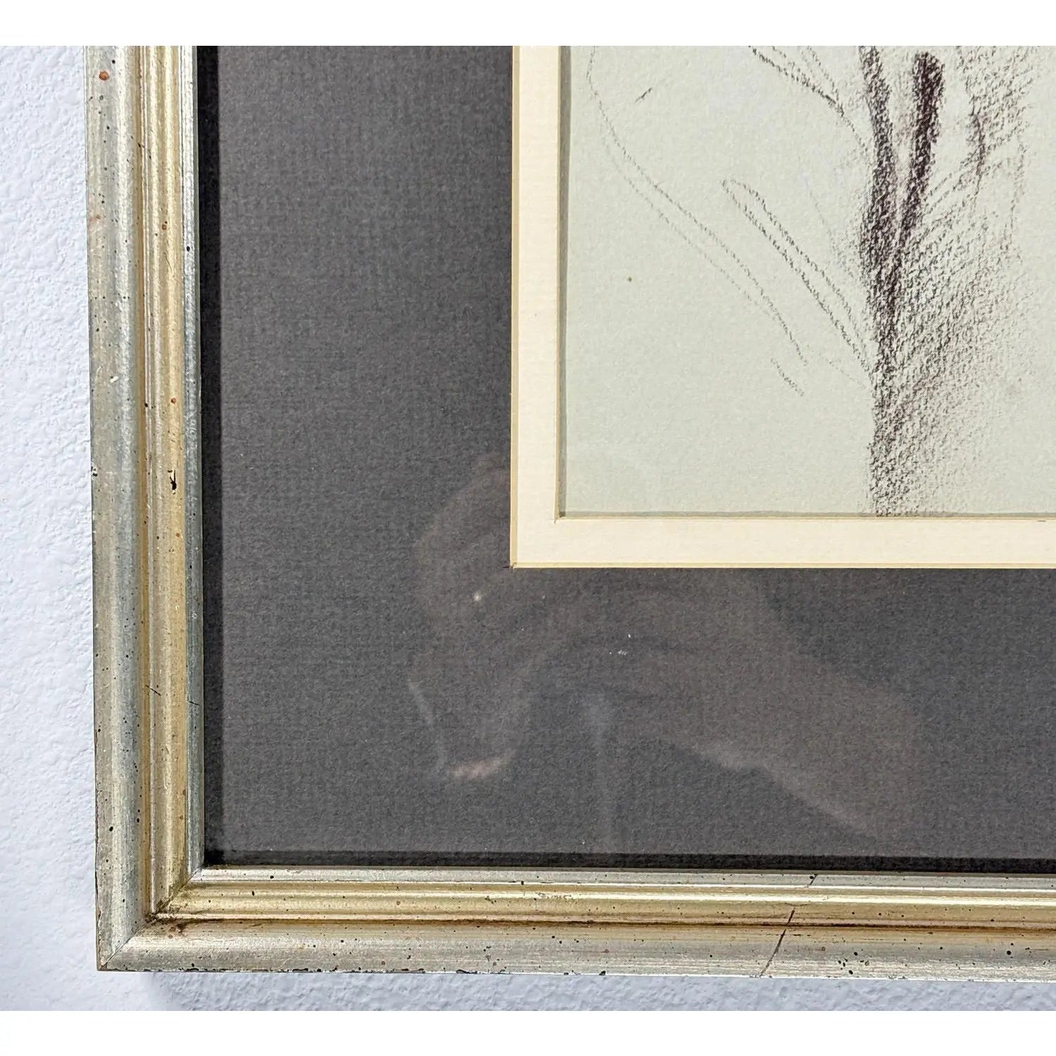 Woodi Ishmael Signed 1971 Charcoal and Pastel Portrait of a Woman