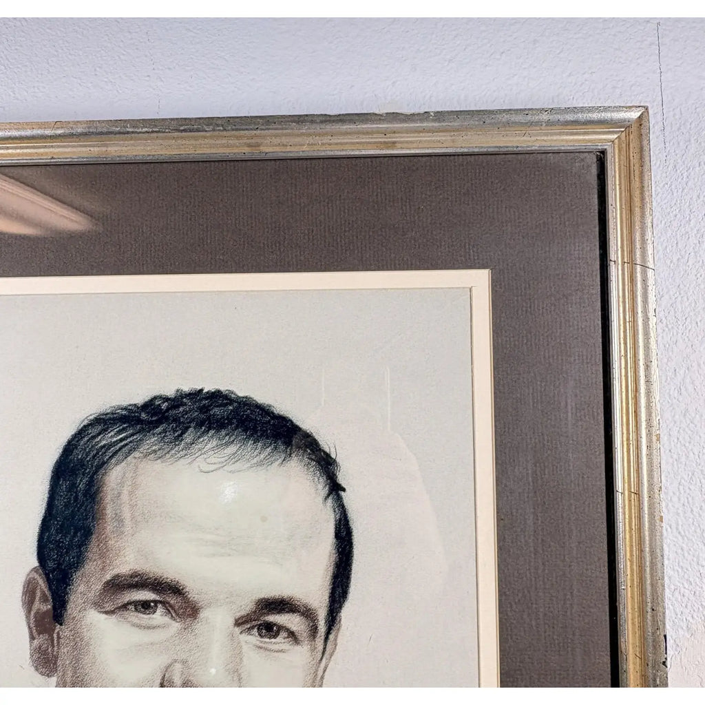 Vintage 1971 Woodi Ishmael Signed Original Pastel Portrait Of A Man