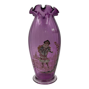 Antique Theodor Rössler "Color-Cake" Amethyst Art Glass Vase, c. 1920