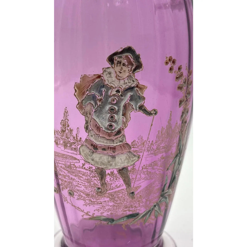 Antique Theodor Rössler "Color-Cake" Amethyst Art Glass Vase, c. 1920