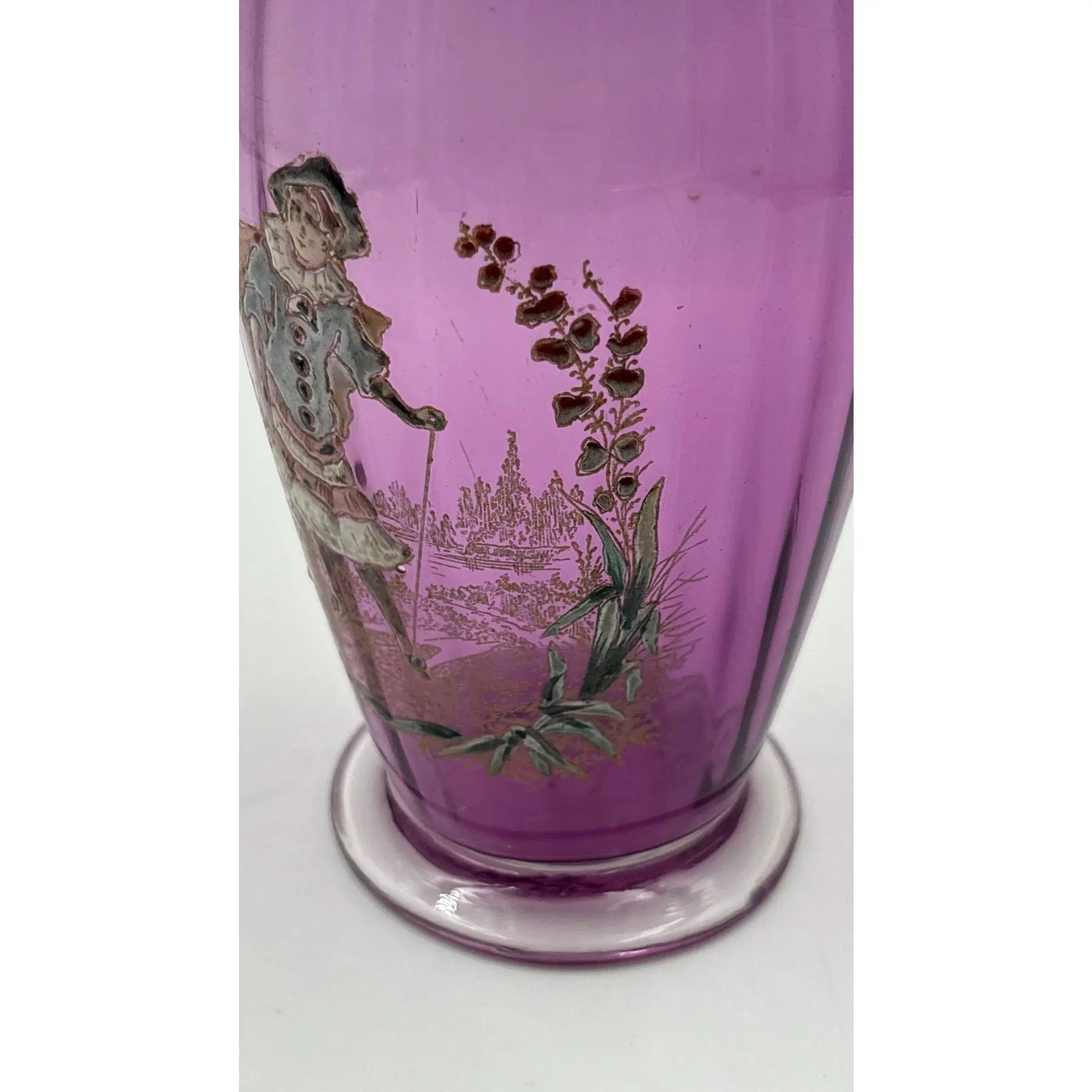 Antique Theodor Rössler "Color-Cake" Amethyst Art Glass Vase, c. 1920