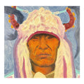 "Bird Rattler" – Original Blackfeet Warrior Oil Portrait by Steve LeBailly (16" x 16")