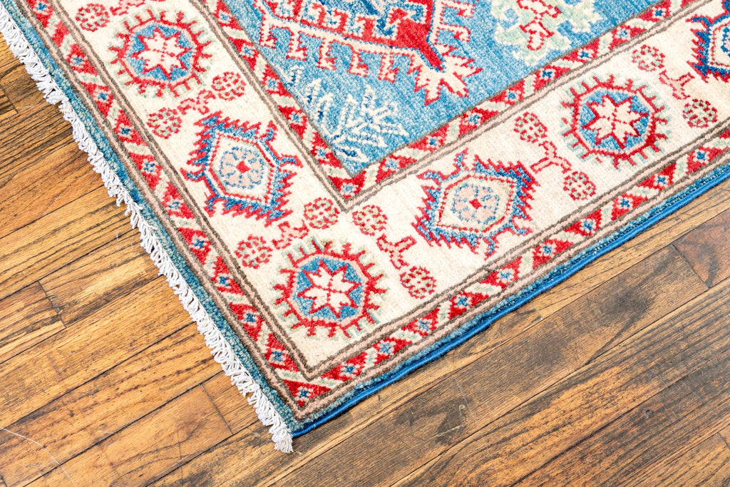 Hand-Knotted Wool Kazak Area Rug