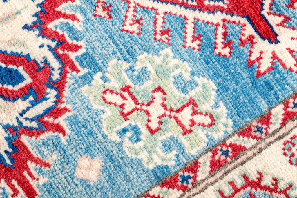 Hand-Knotted Wool Kazak Area Rug