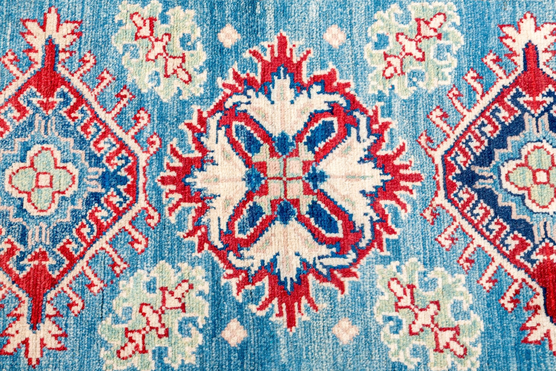 Hand-Knotted Wool Kazak Area Rug