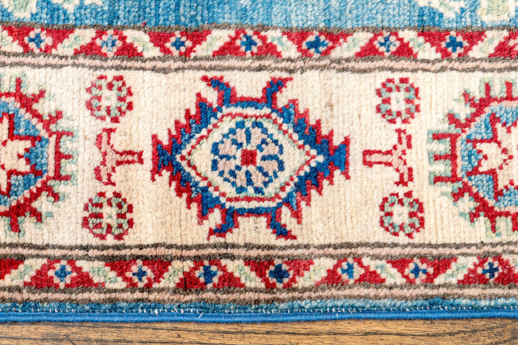 Hand-Knotted Wool Kazak Area Rug