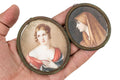 Pair Of Antique Hand-Painted Miniature Portraits After Masters