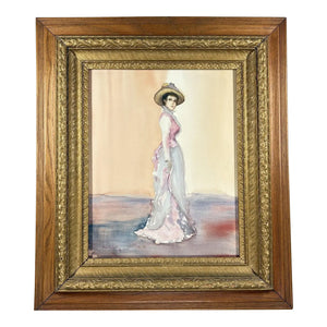 Original Steve LeBailly Signed Watercolor Portrait After Whistler Adeline Grand Ornate Gilt Frame histler