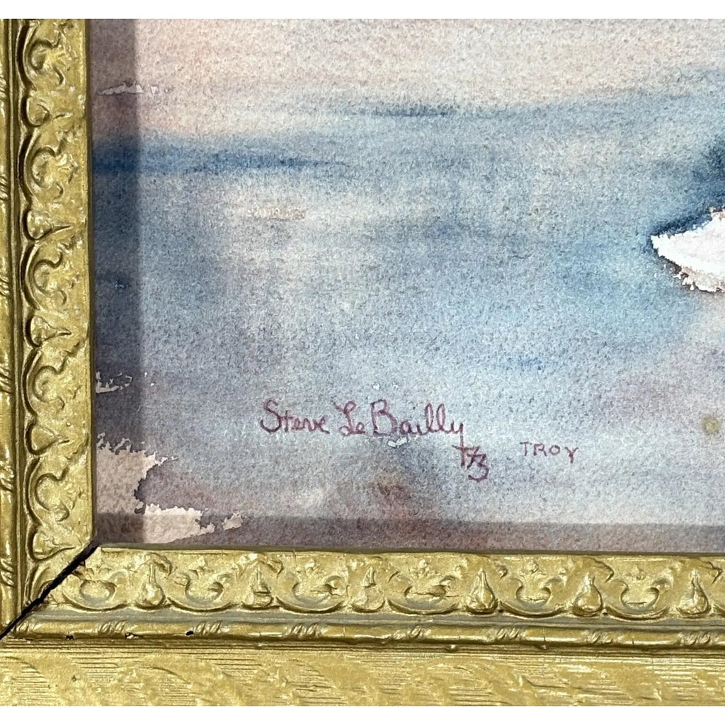 Original Steve LeBailly Signed Watercolor Portrait After Whistler Adeline Grand Ornate Gilt Frame histler