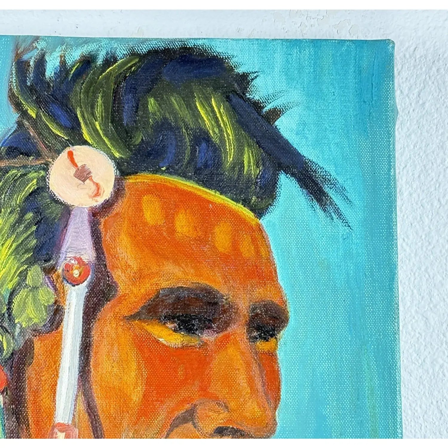Steve LeBailly Signed Original Oil – "Spider: Blood Indian" Blackfoot Warrior Portrait