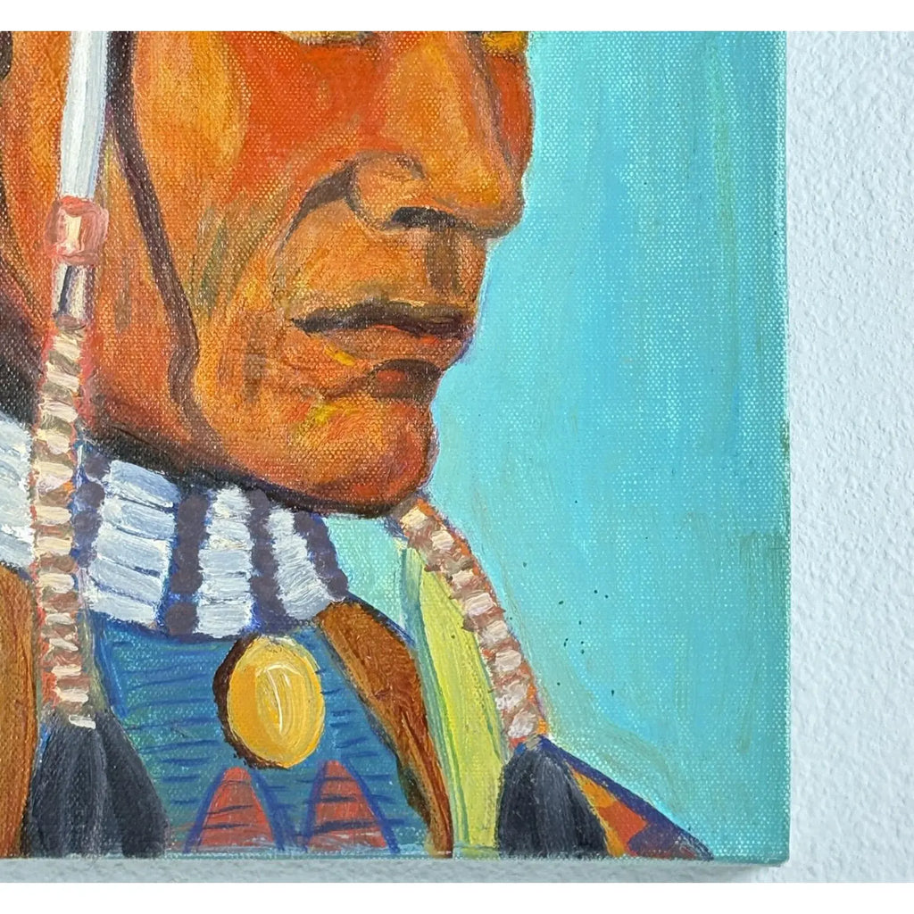 Steve LeBailly Signed Original Oil – "Spider: Blood Indian" Blackfoot Warrior Portrait