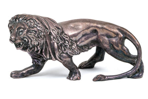 Vintage Israeli Sterling Silver Clad Lion Figurine
