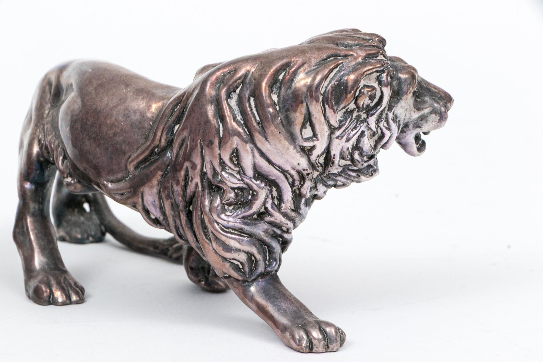 Vintage Israeli Sterling Silver Clad Lion Figurine