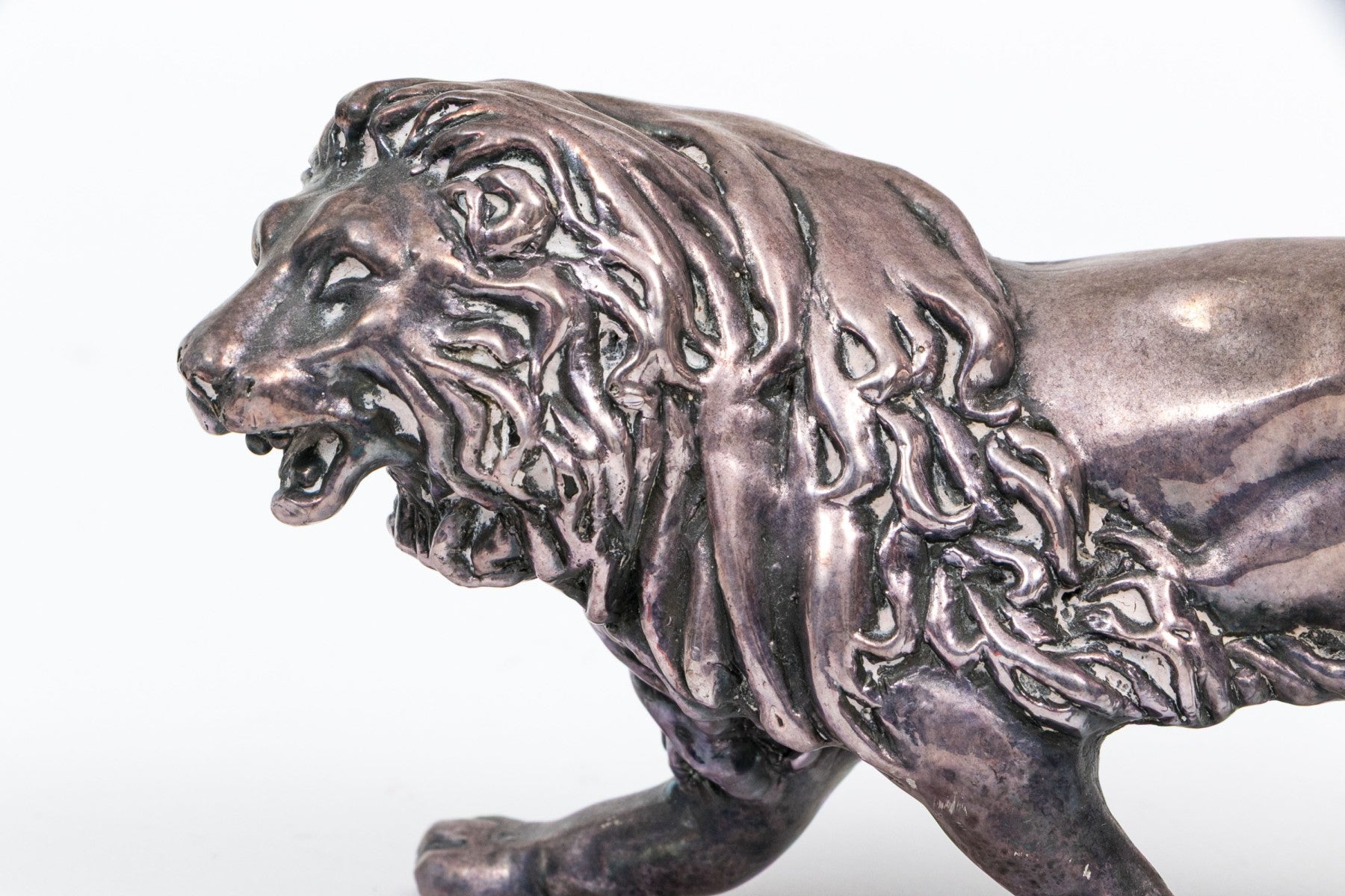 Vintage Israeli Sterling Silver Clad Lion Figurine