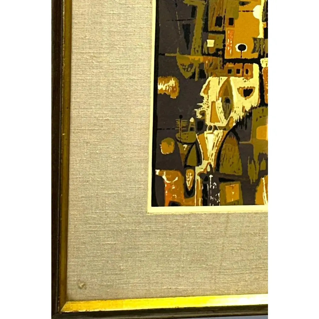 1956 Edward Chavez Gothic Towers Abstract Modernist Lithograph Woodstock School Art