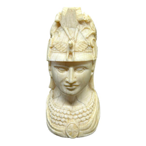 Antique Grand Tour Carved Bone Bust of Minerva in War Helmet