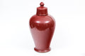 Vintage Chinese Oxblood Red Glazed Lidded Temple Jar