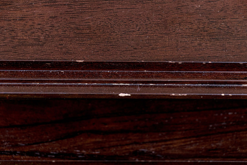 Vintage Post-Modern Chinese Mirrored Accent Cabinet With Fret Detail