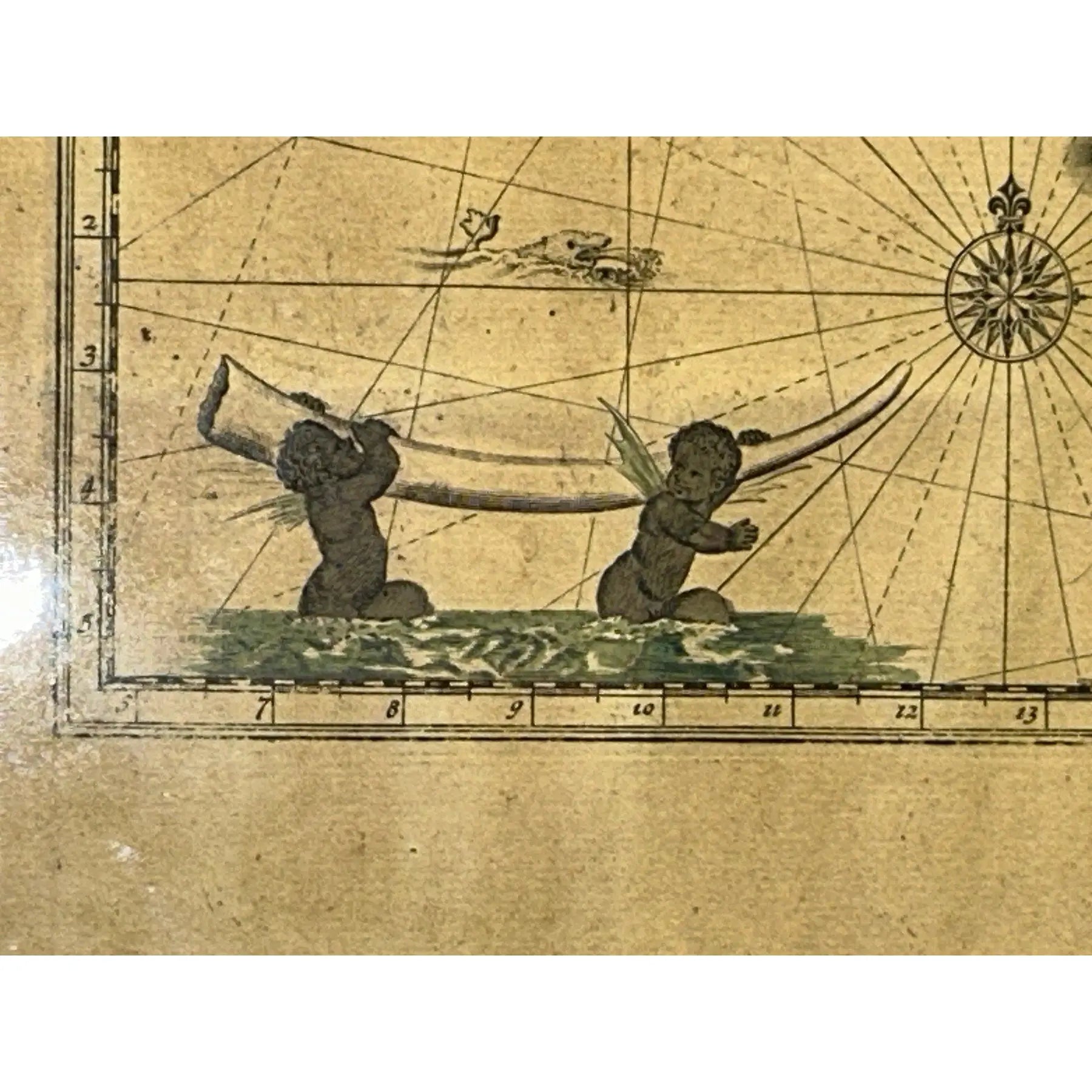 Rare Antique 17th Century Peter Schenk Hand-Colored Map of Guinea and West Africa - c. 1690