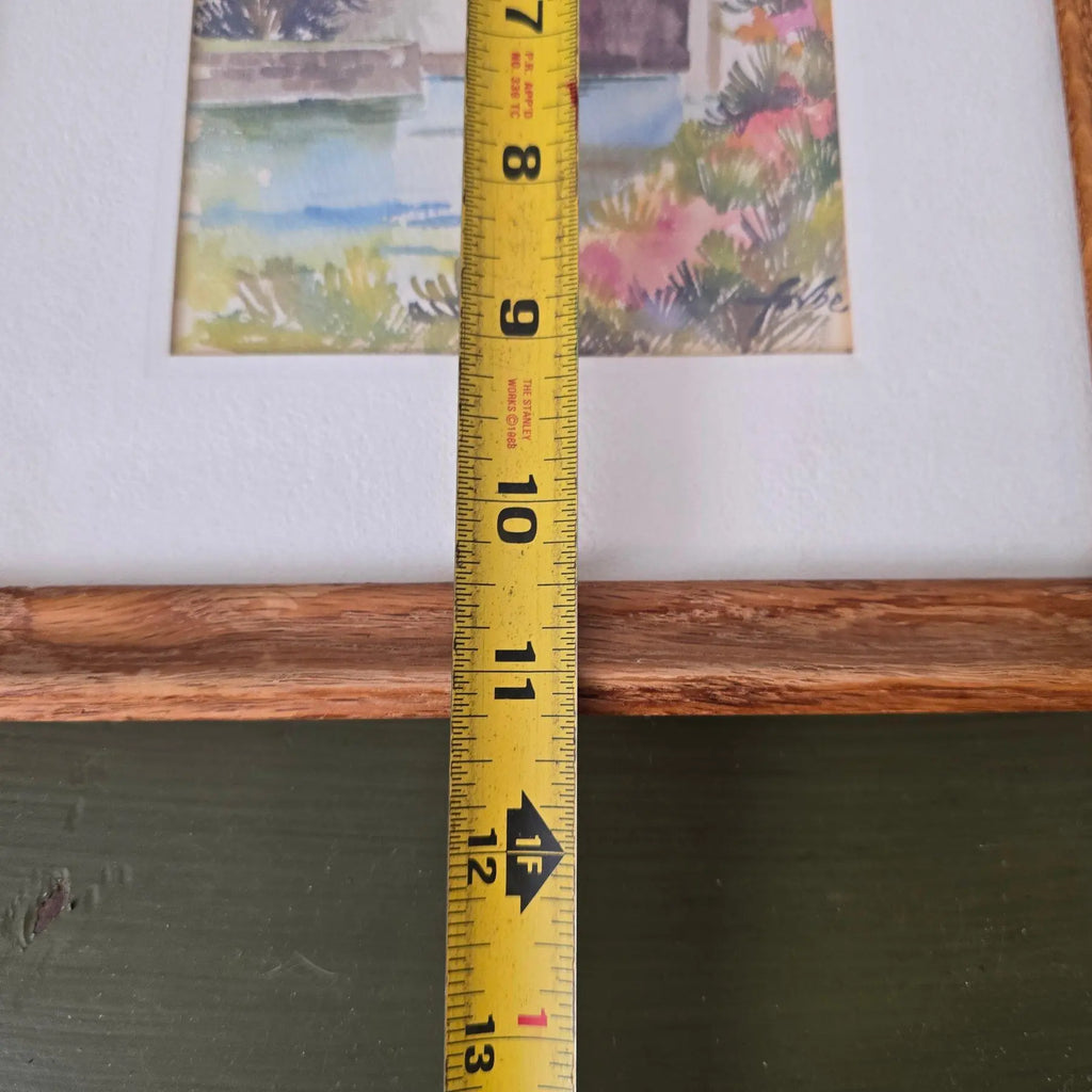 "1970s Joan Forbes 'Somerset Bridge' Bermuda Lithograph in Wood Frame"