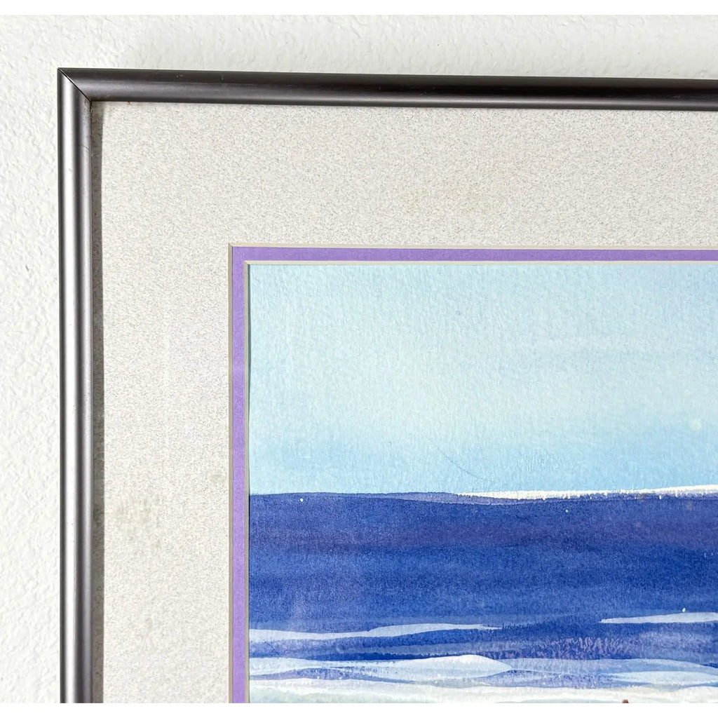 1980s Steve LeBailly Signed Original Watercolor "Woman on Beach"
