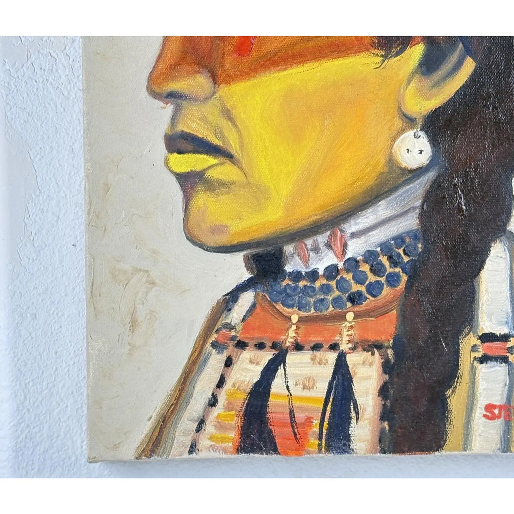 Steve LeBailly Signed Original Oil Painting "Yellow Lodge - Sarcee Indian"